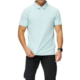 lu Outdoor Mens Sport Polo Shirt Mens Quick Dry Sweat-wicking Short Polos Top Men Wrokout Short Sleeve ll510 Plus 4XL