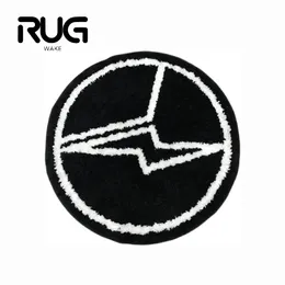 RugWake Black Lightning Rug Fragment Branded Floor Mat Living Room Carpet Door Bedroom Decoration