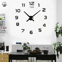 Väggklockor akrylklocka enkel kreativ diy ingen borrning runt miljöskydd reloj de pared para salong dekorativo a