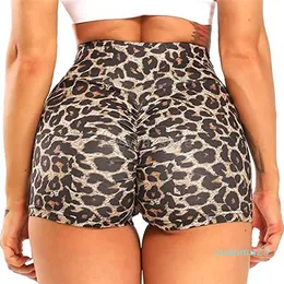 Yoga -Outfit Yoga -Outfits Shorts High Taille Fitnessstudio Frauen Sport Leopardenmuster Training Vital Fitness Scrunch Butt Leggings