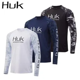 Inne artykuły sportowe Huk Gear Rowake Mężczyźni Mężczyźni z długi rękawem Bluza na zewnątrz Ochrona UV Oddychanie odzież rybacka Camisa pesca 230619
