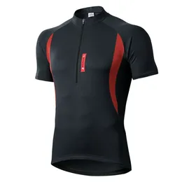 Camisa de ciclismo masculina de manga curta com 3 bolsos traseiros, absorção de umidade, respirável, camisa de ciclismo de secagem rápida