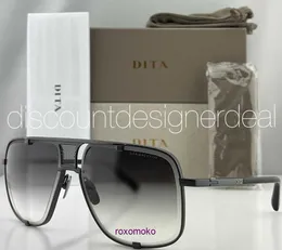 Top Original wholesale Dita sunglasses online store DITA MACH FIVE Square Sunglasses DRX 2087 H BLK Matte Black Gray Gradient Lenses