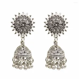 Dingle örhängen Indien oxiderad jhumka jhumki smycken för kvinnor lång tofs uttalande öron afghanska egypten turkisk zigenare