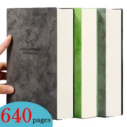 Блокноты супер густые пустые книга 80GSM 320Sheets Кожаный альбом A5 Journal Notebook Daily Business Office Work Bone