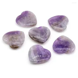 Other Beads 1Pcs Fashion Heartshaped High Quality Natural Stone Amethyst For Men Women Jewelry Making Decorate Collect 40X40Mm Drop D Dhod1