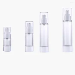 Lagringsflaskor 2023 Mini Vakuum Spray Bottle Plastic Press Type Transparent påfyllningsbar behållare för Women Girls Cosmetics Sub-Bottling