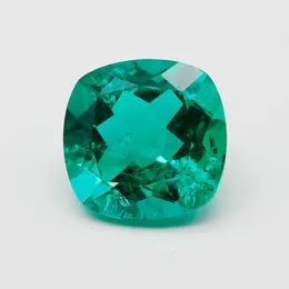 Loose Diamonds 1 Cushion Cut Synthesis Colombia Emerald Stones Hydrothermal Lab Grown Gemstone for Diy Jewelry Making Ring 230619