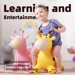 Balão Babe Fairy Giraffe Bouncy Horse Hopper Toy for Kids Animals Jumping for Toddlers Inflatable Ride Toys Gifts for Boys and Girls 230619