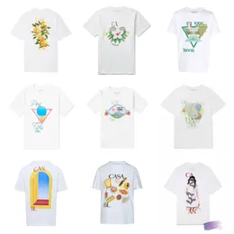 Mode herrekläderdesigner Herrens högkvalitativa casablanca tryckta par korta ärm T-shirt-serien