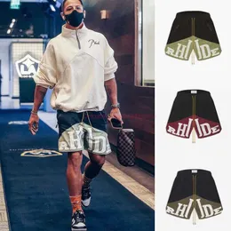 Дизайнерская короткая мода повседневная одежда пляжные шорты новый стиль Rhude Shorts American Fashion Brand Sports Fitness Color Matching Capris High Street Hip Hop Casual Pa