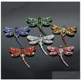 Pins Brooches Dragonfly Brooch Men Women Wedding Iced Zircon Jewelry Gift Fashion Broche For Party High Quality Drop Delivery Dhio1