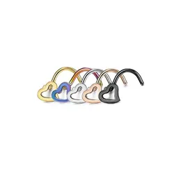 Nasenringe Ohrstecker Sförmiger Ring Mädchen Damen Herzförmige Ohrringe Form Damenschmuck Mticolor Single Code Drop Delivery 202 Dhes0