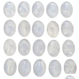 Loose Gemstones Natural Quartz Crystal Oval Flat Back Gemstone Cabochons Healing Chakra Stone Bead Cab Ers No Hole For Jewelry Cra Dha85