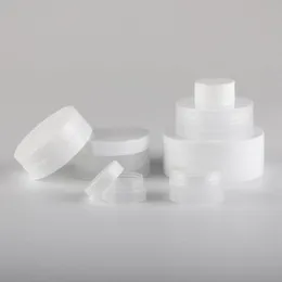 Frascos vazios de plástico para cosméticos PP Frascos de creme transparente branco 3g 5g 10g 30g 50g 100g Recipientes de maquiagem F2047 Mgdvi