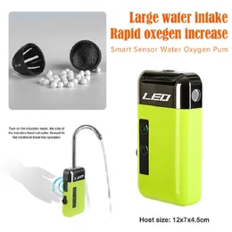 Luftpumpar tillbehör smart sensor vatten syre pump led belysning fiske utomhus bärbar enkel bärande syresättning för LEO 230620