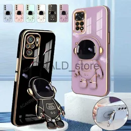 휴대 전화 케이스 노트 11S Xiaomi Redmi Note 11 11S 10 Pro 4G 5G 11PRO 9 8 9S 실리콘 스탠드 커버 J230620을위한 Xiaomi Redmi Note를위한 우주 비행사 고급 도금 케이스