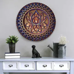 Datura Iron Art Decoration Flower Mandala Manta Art Metal Rzemiosła bohemian w stylu Flat Malowidło Dekoracja L230620