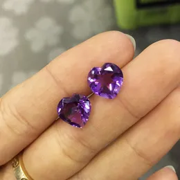 Loose Diamonds Tbj African natural amethyst heart shape 10mm loose gemstone for silver jewelry mouting Birthstone February 230619