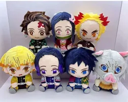 Partihandel 20cm Cartoon Anime Demon Slayer Toys Kazuma Tanjiro Nidouzi Hand Donew Plush Toy Kids Favoritgåva