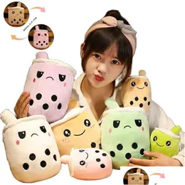 Movies Tv Plush Toy Cute Boba Milk Tea Plushie Soft Stuffed Apple Pink Stberry Taste Milks Teas Hug Pillow Balls Bubo Cup Cushion Dhiom