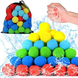 Sand Play Water Fun återanvändbara vattenballonger 60st Soaker Water Balls Kids Outdoor Toy For Pool Water Toys 5 Colors Rightness Beach Ball For Children 230619