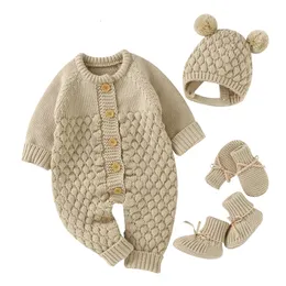 Strampler Baby Kleidung Herbst Winter Gestrickte geboren Jungen Mädchen Solide Plain Overalls Mode Kleinkind Kinder Unisex Tragen 230619