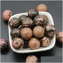 Lösa ädelstenar naturliga 20 mm icke -porousball inga hål odrickade chakra ädelsten sfär samling helande reiki dekor rhodochorite ston dhueg