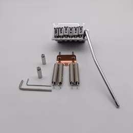 Thickened Base 6 String Saddle Tremolo Bridge System for Electric Guitar Replacement parts - Chrome A Set