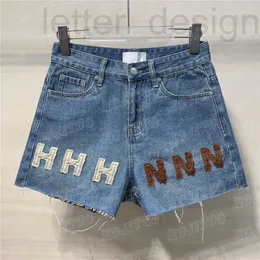 Damen Plus Size Hosen Designer Frauen Denim Shorts Gestickte Lamm Daunen Brief Jeans High Street Mädchen Dame Kurze Hose Streetwear K1CF