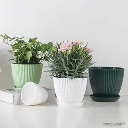 Planters POTS 1 Set Flower Pot Good Non Easy Broken Flowerpot Lightweight Round Flower Pot Modern Decorerative Nursery Container för Farm R230620