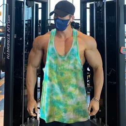 قمرة دبابة الرجال الصيف كامو لاعب الصالة الرياضية Stringer Tank Top Men Men Mesh تجريب ملابس كمال الأجسام قميص بلا أكمام.