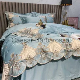 Zestawy pościeli Zestawy pościeli luksus 140 dublestrand bawełniany czterocenowy zestaw haftowany kołdra 100 bawełniane łóżko