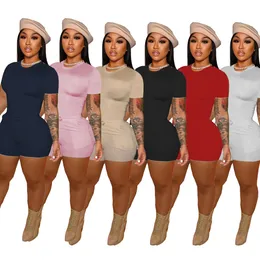 Women's Short Skirt Professional Wear Casual Fashion New Solid Color Short Sleeve Two-piece Set Free Ship