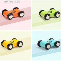 4st Children's Woods Scooter Toy Miniature Track Gliding Racing Game Baby Puzzle Wood Toy Inertial Pull Back Car Fun Gift L230518