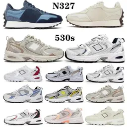 Ballance Fashion 530 M530 BOOT أحذية غير رسمية مدربين أسود أبيض فضية معدني العاج الأزرق على البحر الملح البحر الملح الرجال منصة 327 N327 Designer Athletic Sneakers