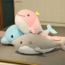 30cm Lovely Dolphin Whale Shark Plush Toys Stuffed Soft Cute Animal Dolls Sofa Decor Baby Pillow Cushion for Kids Children Gifts L230518