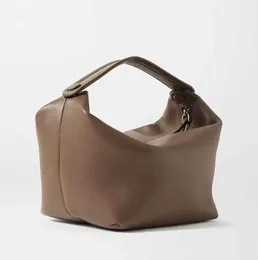 The Row Lunch Box Women's The Leather Handbag Bag Minimalist Style Light Luxury High-klassstruktur Europeisk och amerikansk enkelhet