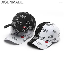 Top Caps Bisenade Sıradan Beyzbol Kapağı Erkekler ve Kadınlar Moda Moda Yaz Güneş Graffiti Baskı Hip Hop Şapkaları Pamuk Sert Üst UNISEX