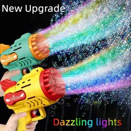 Sand Play Water Fun Gun Toys for Kids Electric Automatic Soap Rocket Bubbles Machine com LED Light Outdoor Wedding Party Toy Children Gifts R230620
