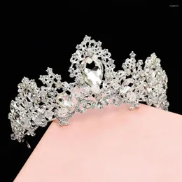 Grampos de cabelo moda casamento coroa para noiva headpiece strass barroco cristal tiaras e coroas acessórios de tiara de noiva