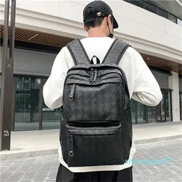 Zaini firmati per uomo Business Laptop Shoulder Brand PU Leather Knitting Notebook Bagpack Zaino da uomo Rucksa