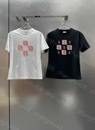 Koszulki damskiej projektantka 23SS damska damska odzież koszulka okrągła szyja czysta bawełniana dziewięcio-house cekinowa cekinowa koszulka krótkie rękaw