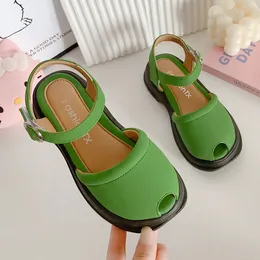 First Walkers Cool Princess Shoes Kids Fashion Solid Soft Soft Non Slip Kids Roman Sandals for Girls Hook Loop Multicolour Casual 230619