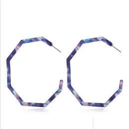 Kolczyki akrylowe Dangle Chandelier Hoop Lekkie żywice geometryczne Octagon Ośmian