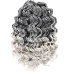 Nxy Hair Wigs 12 Inch Ocean Wave Crochet Ombre Arancione Trecce Intrecciatura sintetica per donne nere 230619