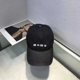 Miu Baseball Cap Denim вышиваемные буквы унисекс дизайнер Beanie Hat Soft Top Cap Sunscreen Hats Black Hat