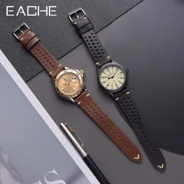 Uhrenarmbänder EACHE Design Vintage Leder Rally Uhrenarmbänder Braun 18mm 20mm 22mm Uhrenarmband Uhrenzubehör 230619
