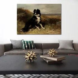 Arte em tela de paisagem realista Guardião do rebanho Arte de pintura artesanal de Heywood Hardy para decoração de quarto familiar