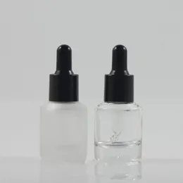 15 ml glas klar frostad eterisk olje droppflaska droppe flytande pipett burkar kosmetisk förpackning snabb frakt f1126 ajwkd